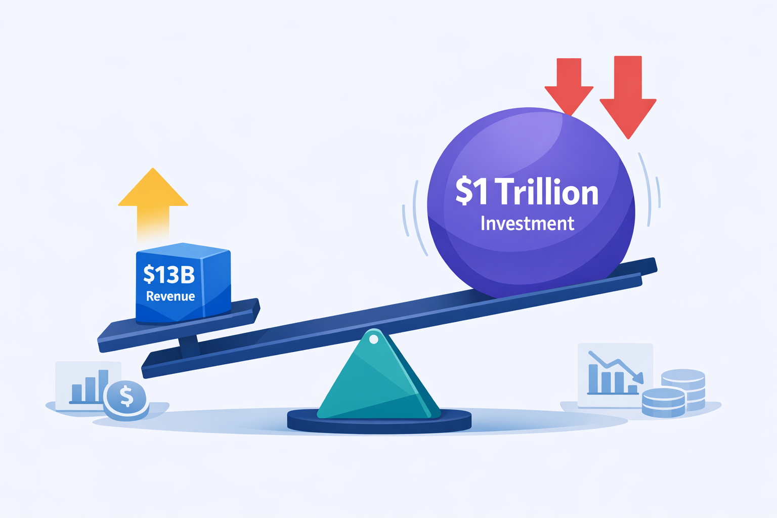 El frame muestra una simple ecuación visual cortada por una línea horizontal. En