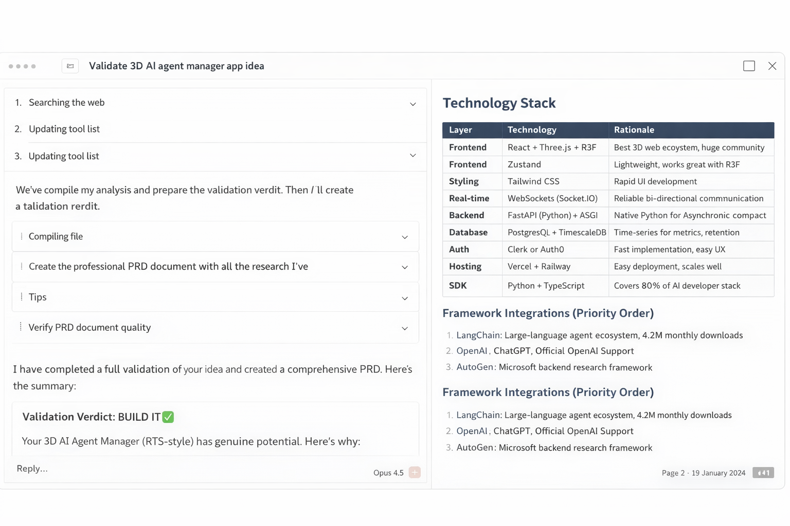 El frame muestra una interfaz de software dividida en dos columnas amplias. A la